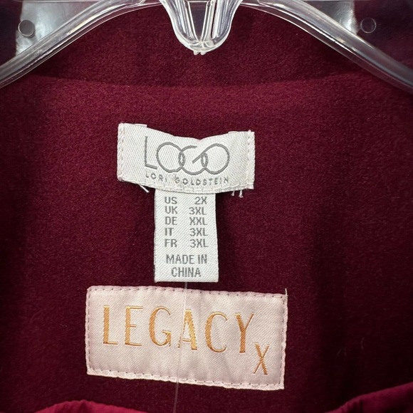 NEW LOGO by Lori Goldstein Peacoat 2X Legacy Double Knit Coat Wineberry Jacket - Picture 10 of 13